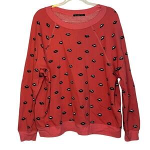 Wildfox Biting Lips Pink Sweatshirt M